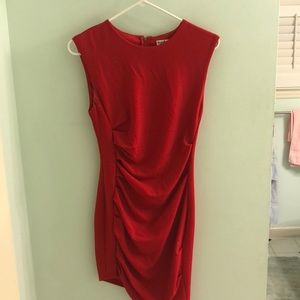 RED ASYMMETRICAL COCKTAIL FORMAL EVENING DRESS